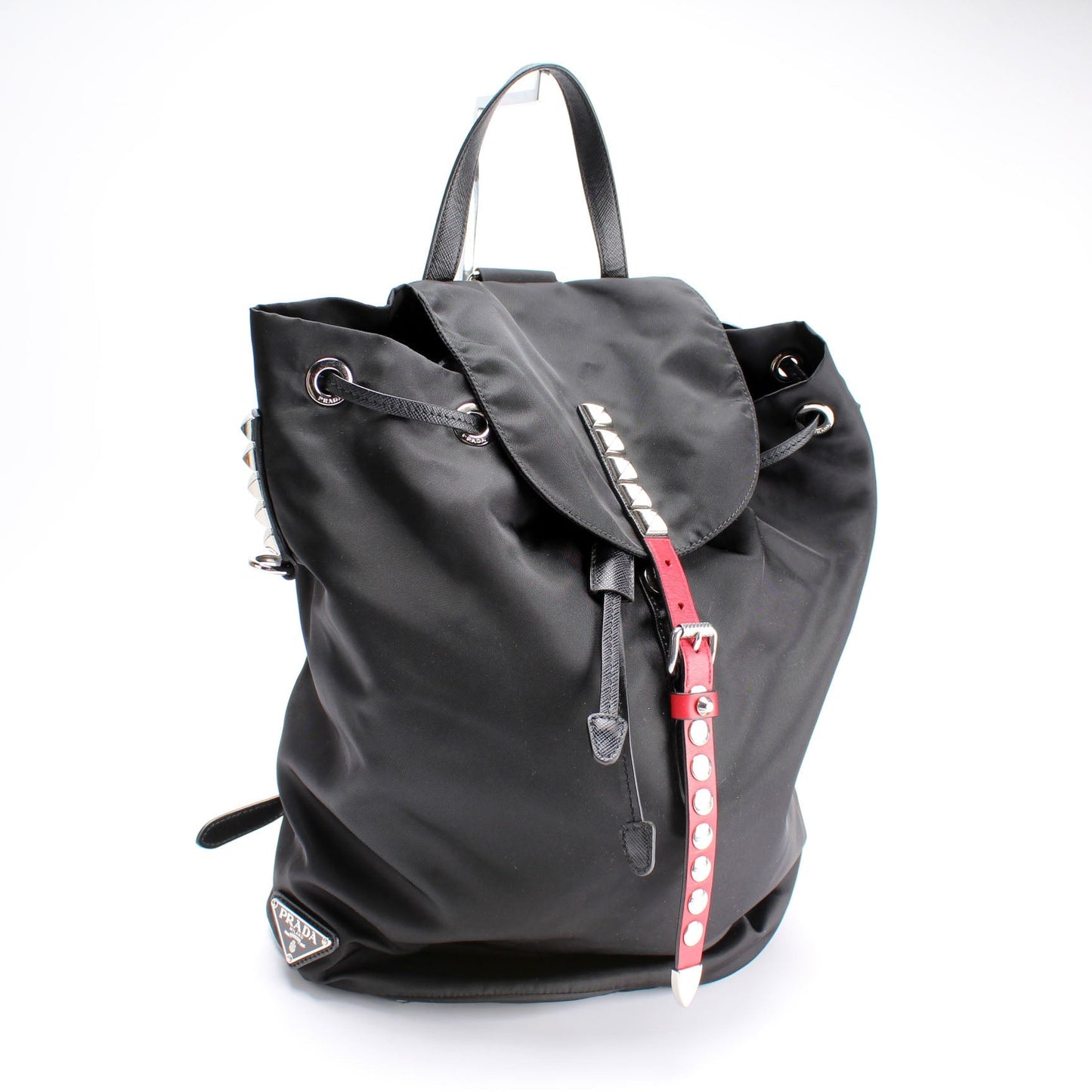 Prada New Vela Nylon Studded Backpack Bag