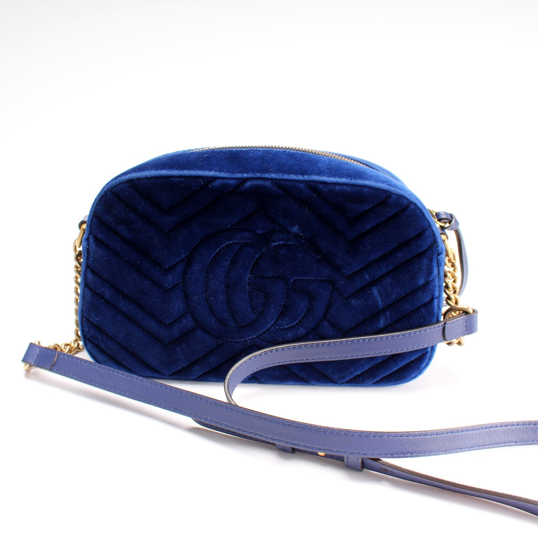 Gucci 447632 Marmont Small Velvet Camera Bag