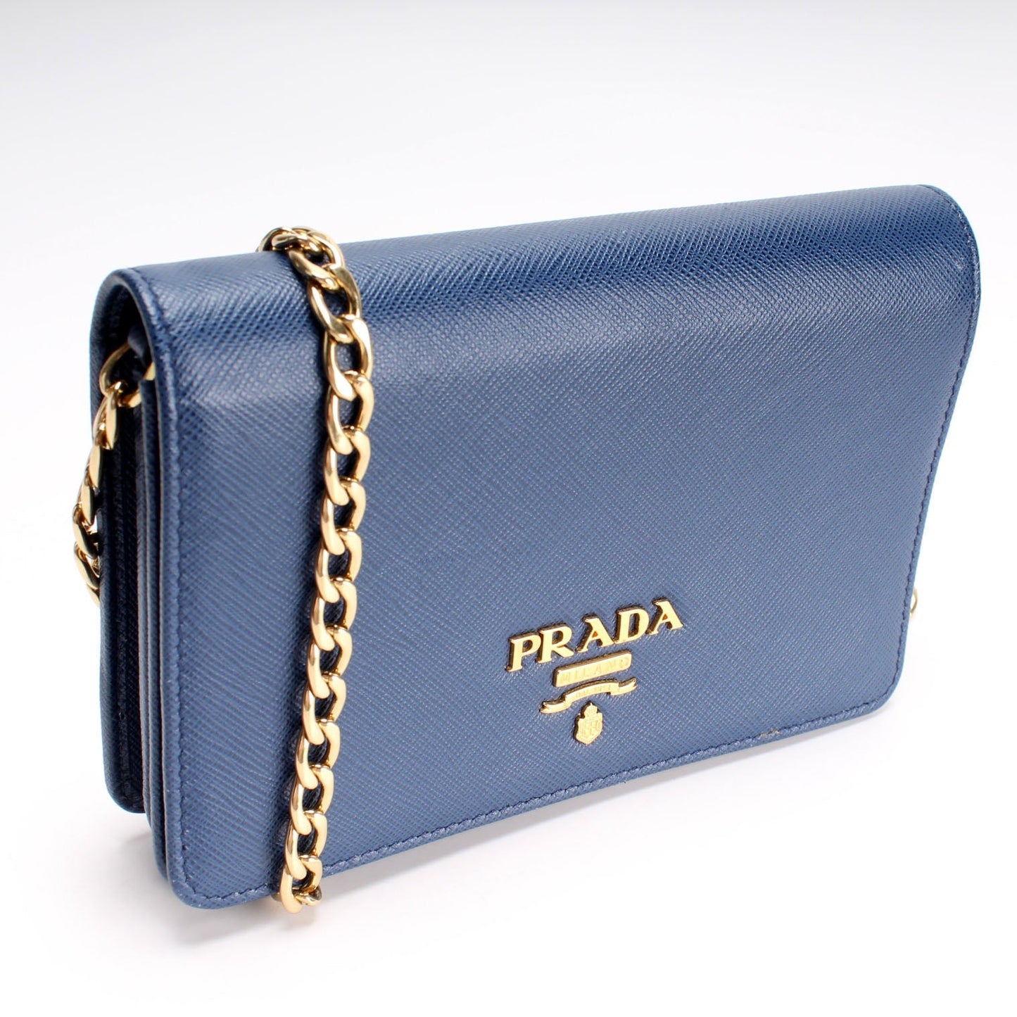 Prada 1BP006 Saffiano Lux Chain Wallet Bag