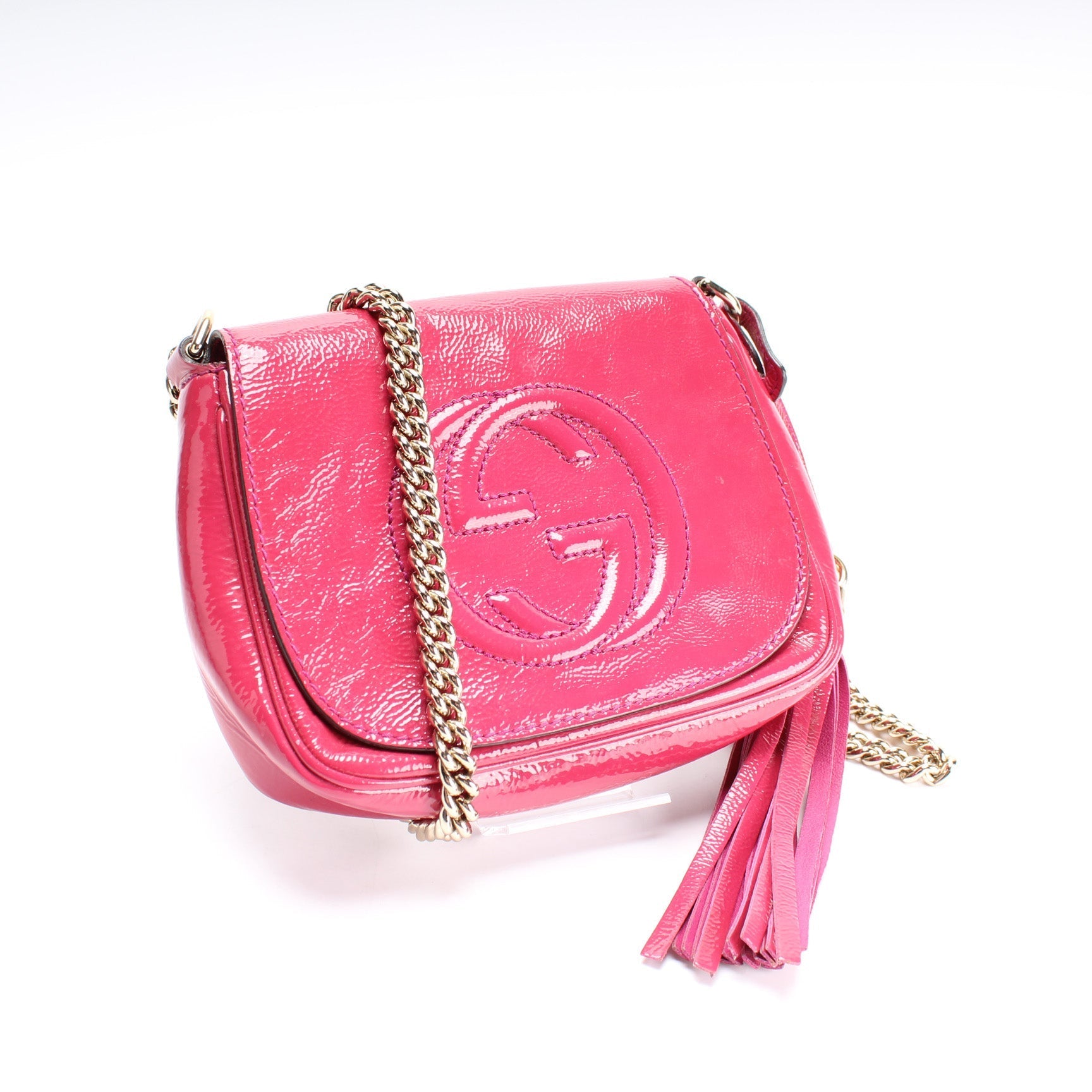 Gucci 323190 Soho Chain Tassel Flap Small Bag
