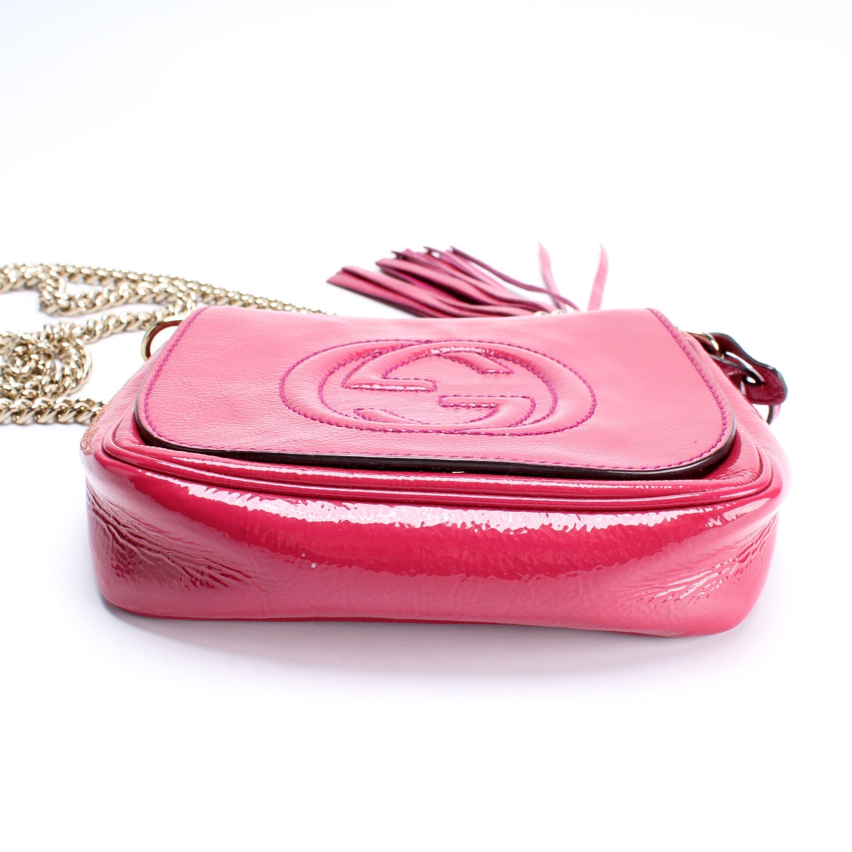 Gucci 323190 Soho Chain Tassel Flap Small Bag