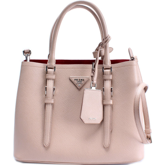 Prada Saffiano Cuir Covered Strap Double Bag
