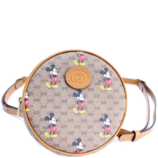 Gucci 603730 X Disney GG Supreme Mickey Mini Round Backpack Bag
