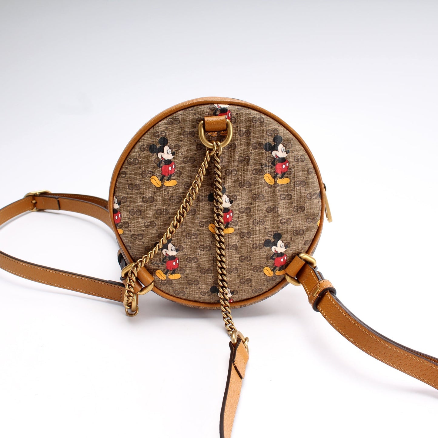 Gucci 603730 X Disney GG Supreme Mickey Mini Round Backpack Bag