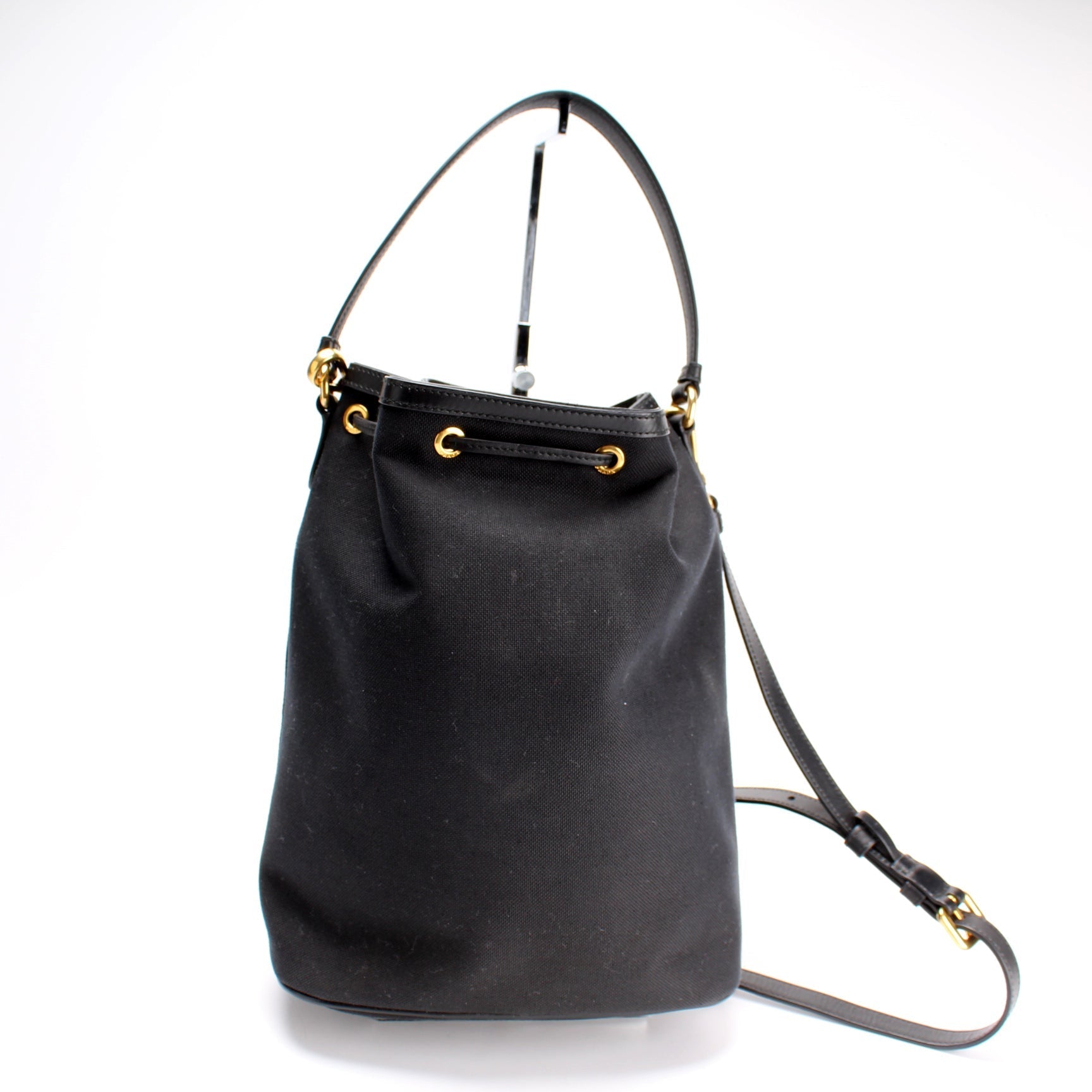 Prada Logo Jacquard Bucket Bag