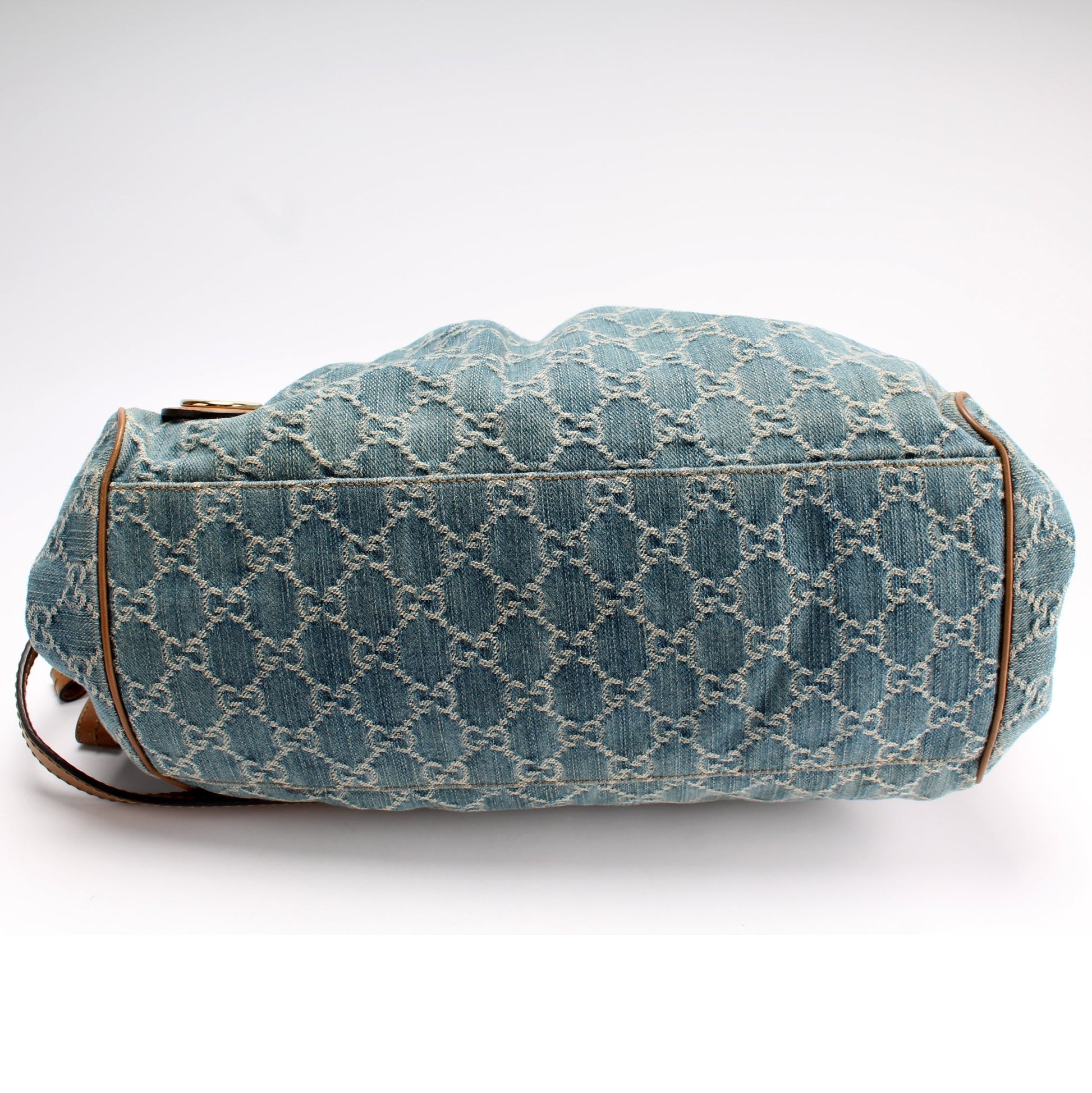 Gucci 223974 GG Denim Sukey Boston Bag