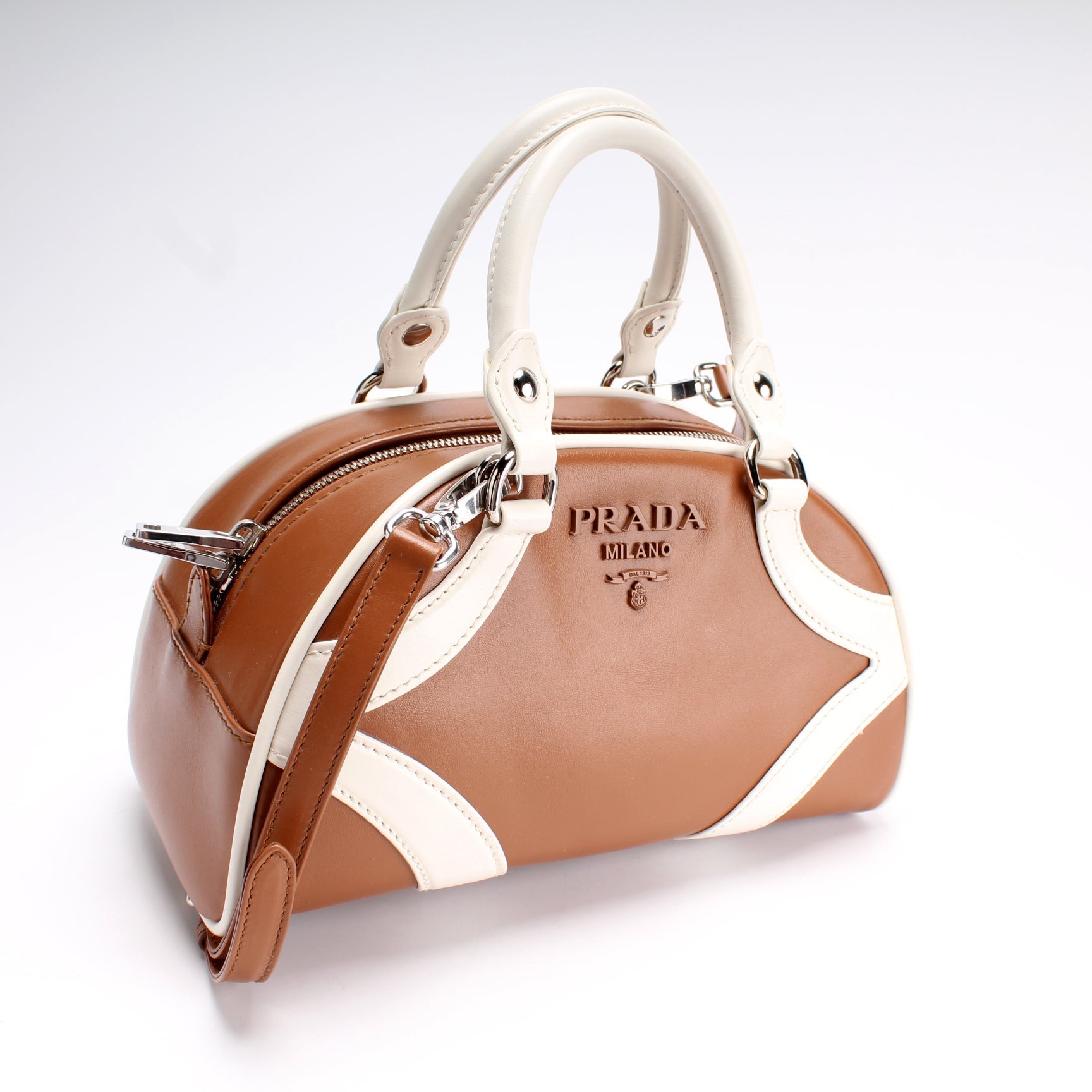 Prada 1BB071 Soft Calfskin Bowling Bag