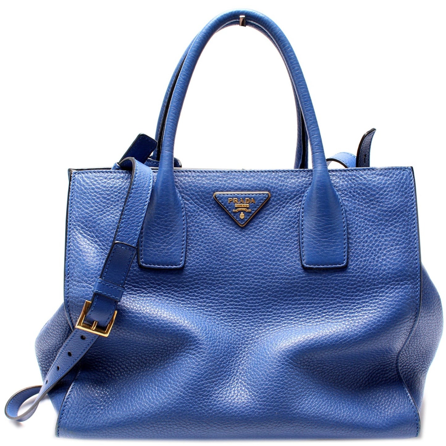 Prada BN2693 Vitello Daino Tote Blue Bag