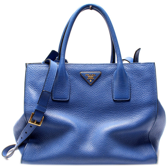 Prada BN2693 Vitello Daino Tote Blue Bag