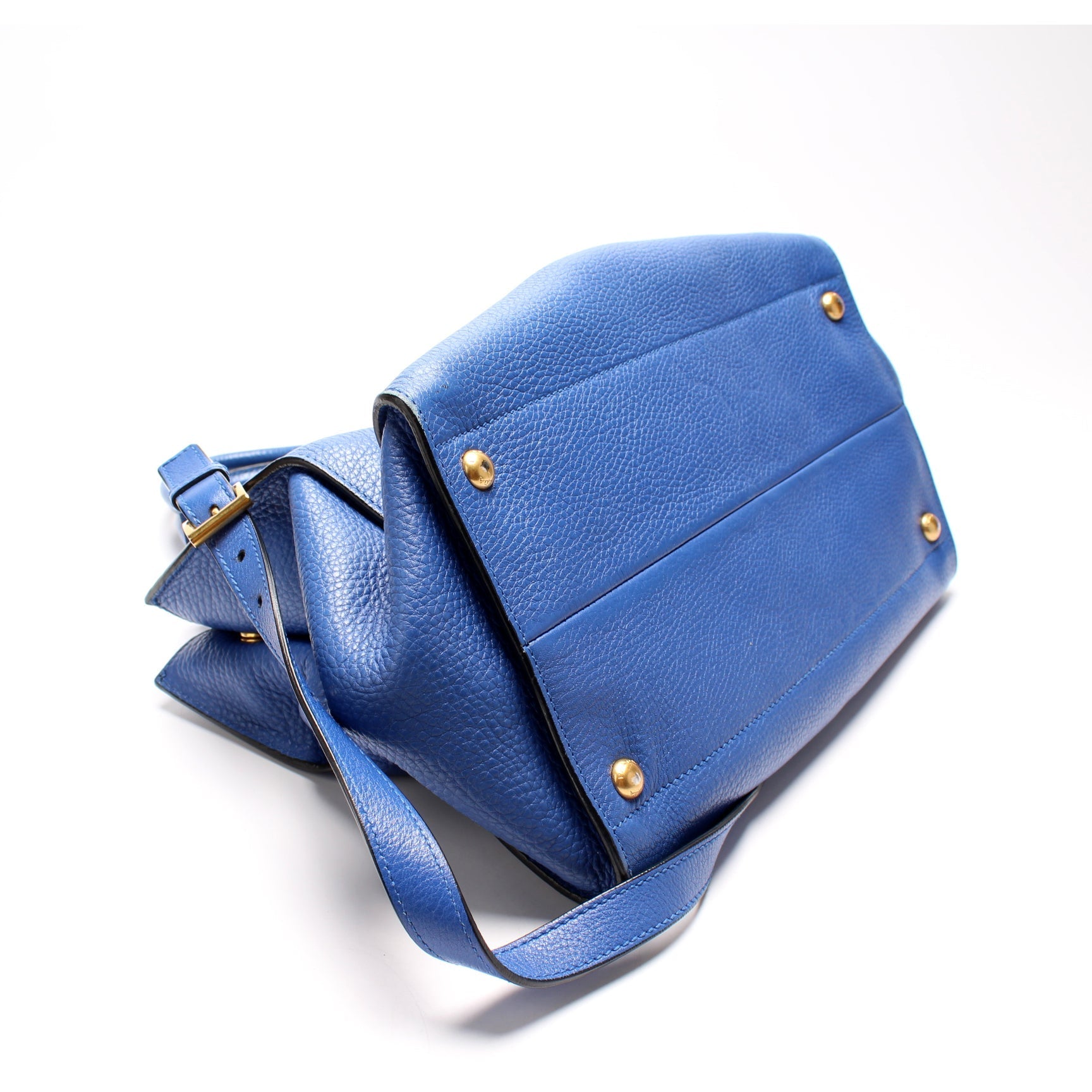 Prada BN2693 Vitello Daino Tote Blue Bag