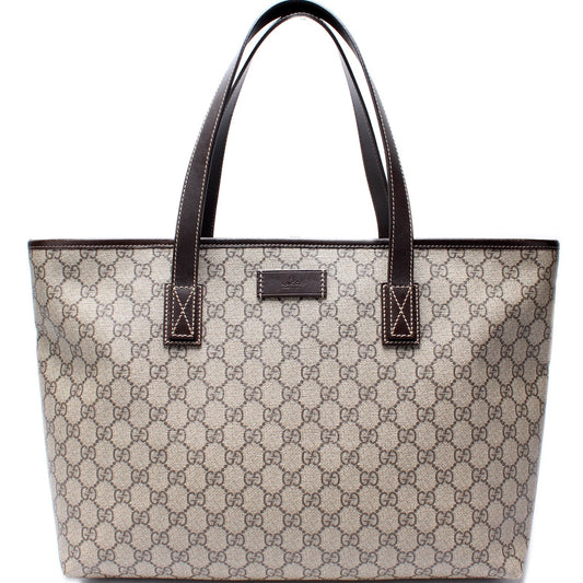 Gucci 211137 GG Supreme Medium Zip Tote Bag