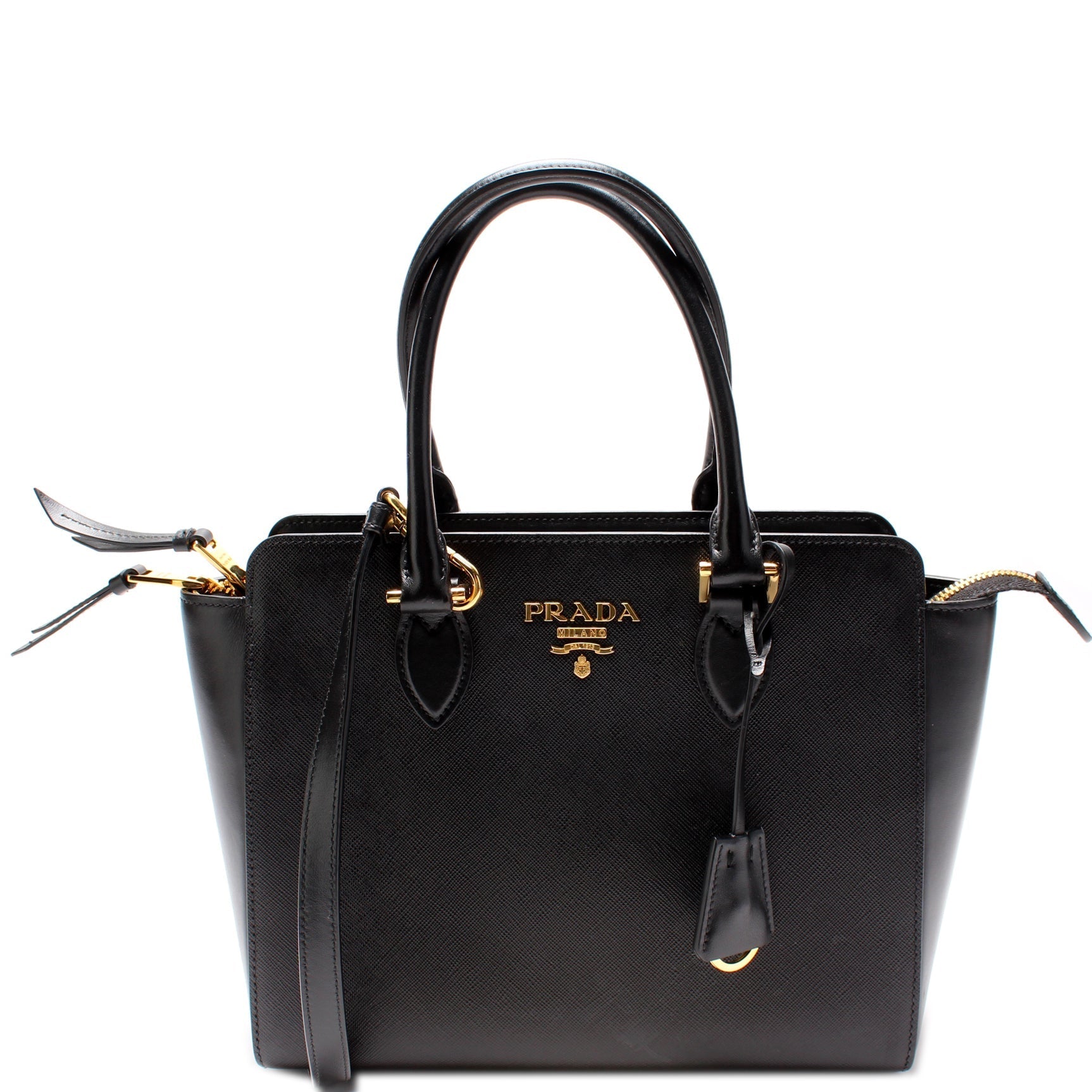 Prada Saffiano/Calfskin Top Handle Bag