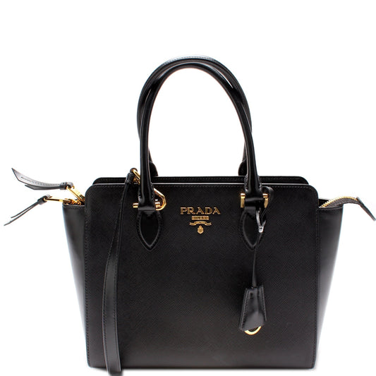Prada Saffiano/Calfskin Top Handle Bag