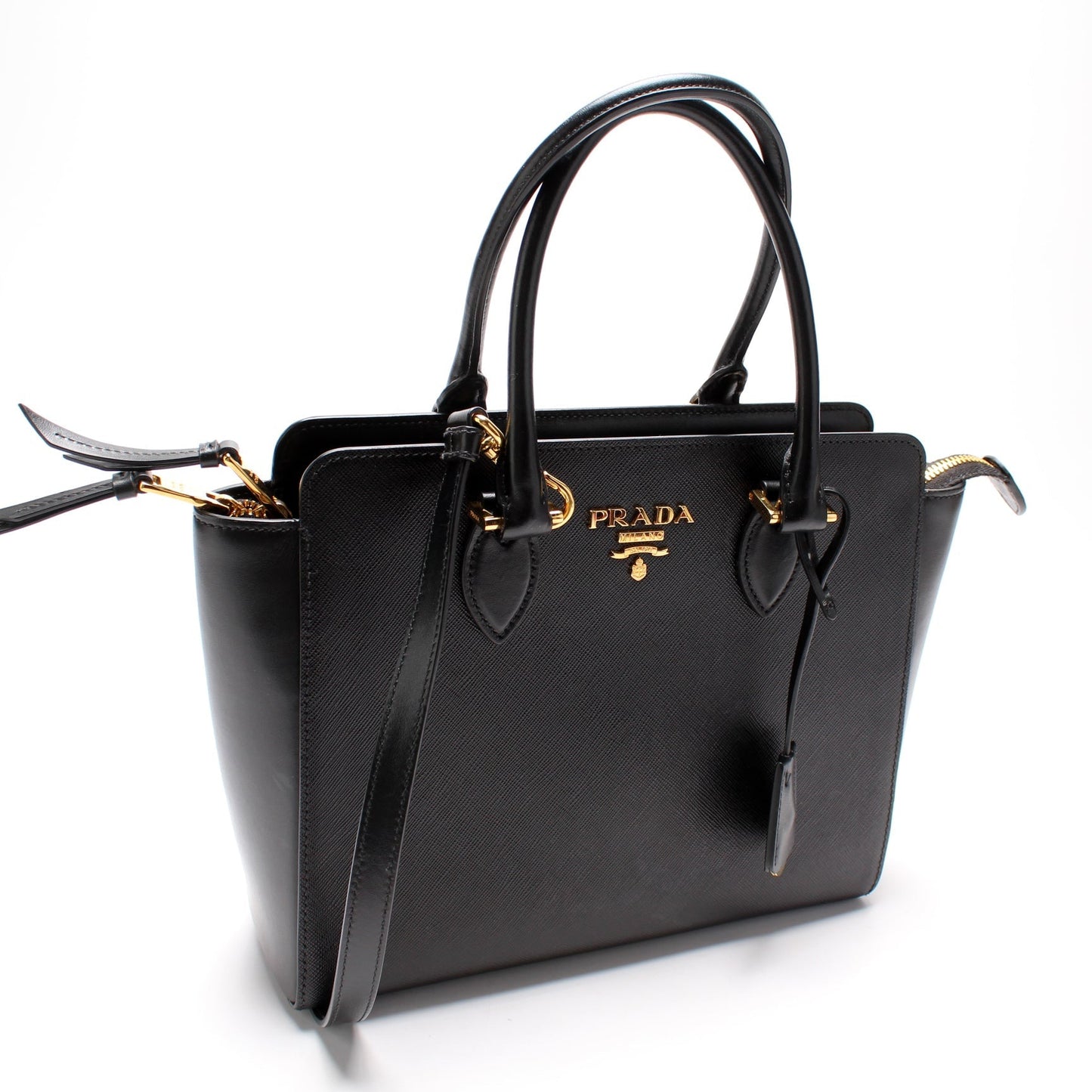 Prada Saffiano/Calfskin Top Handle Bag