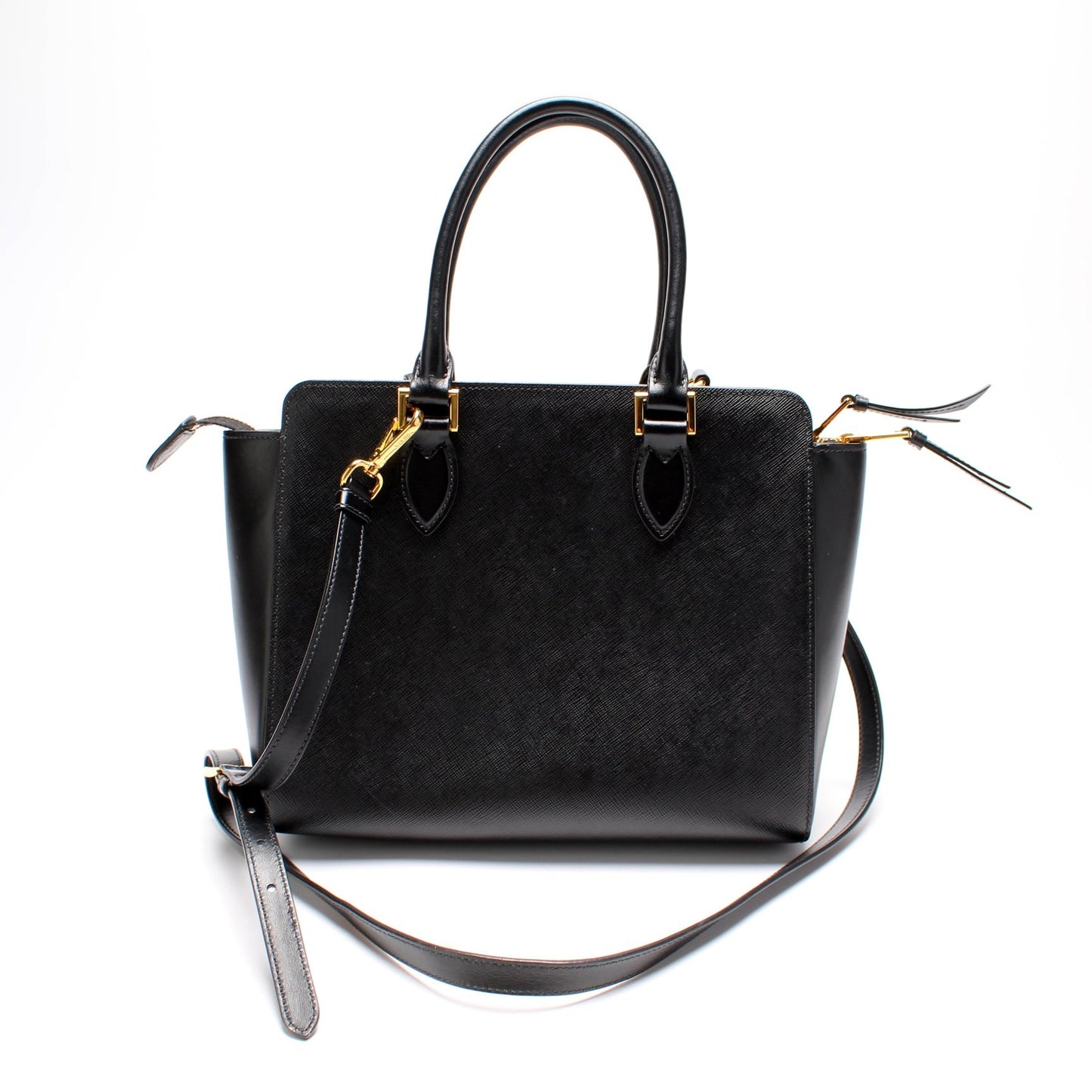 Prada Saffiano/Calfskin Top Handle Bag