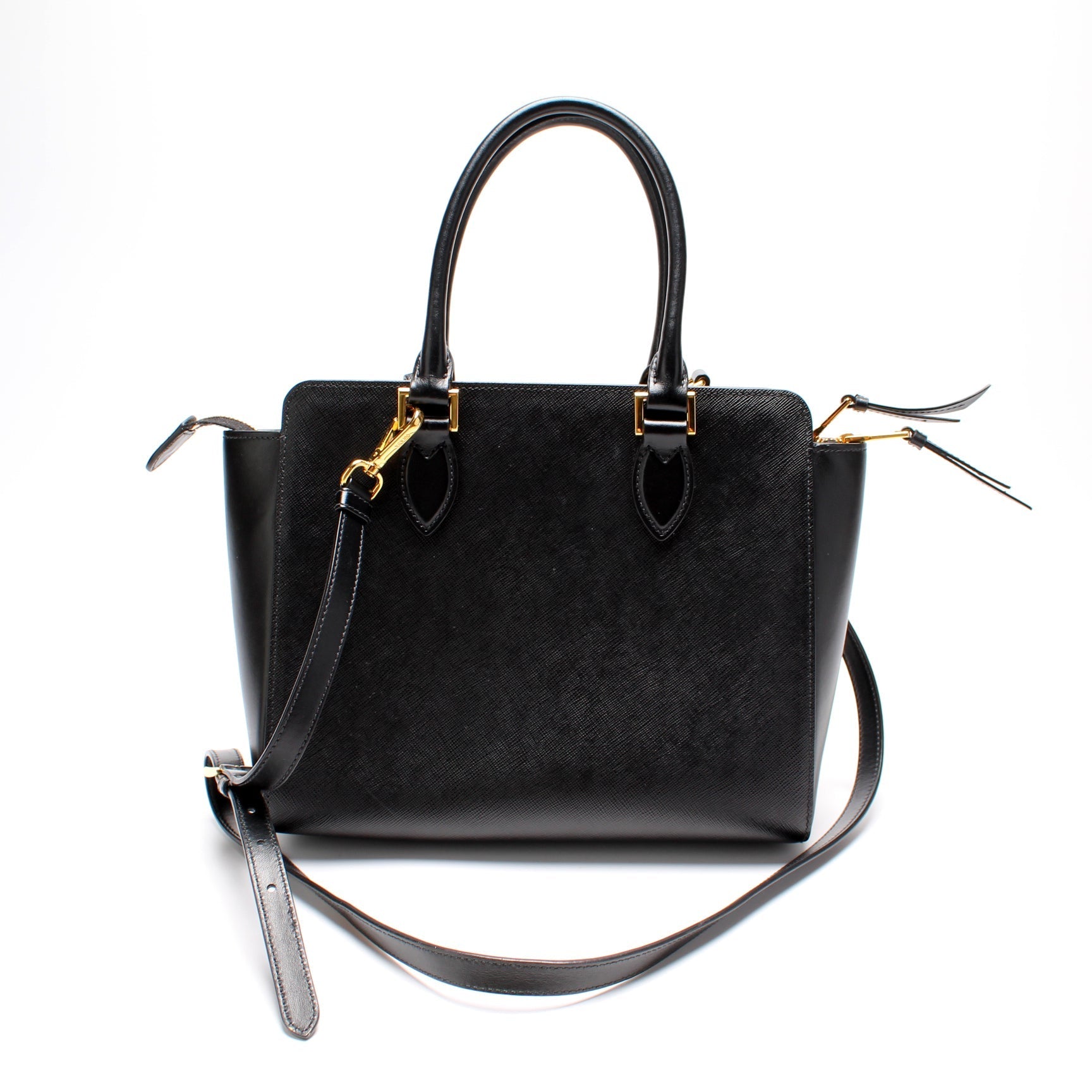 Prada Saffiano/Calfskin Top Handle Bag