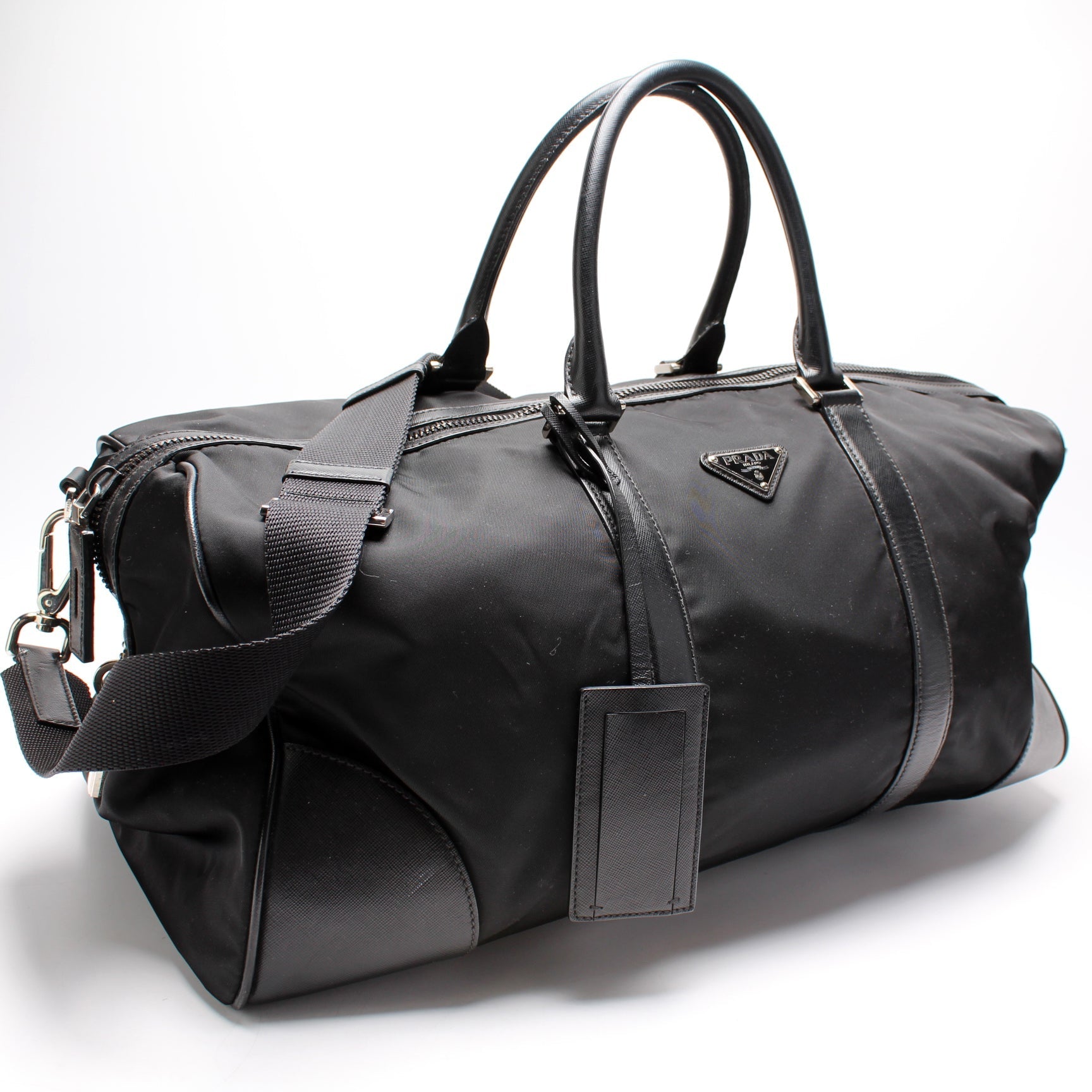 Prada Tessutos/Saffiano Weekender Bag