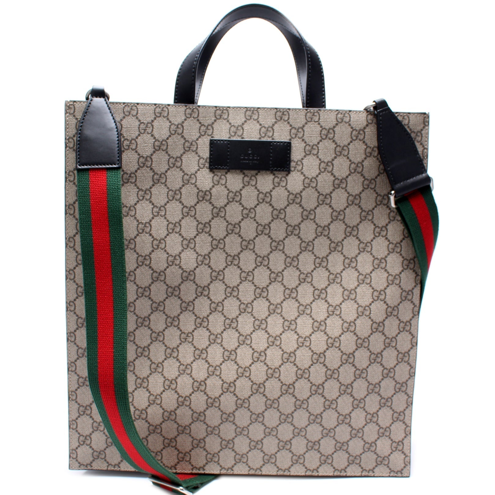 Gucci 456217 GG Supreme Web Vertical Tote Bag