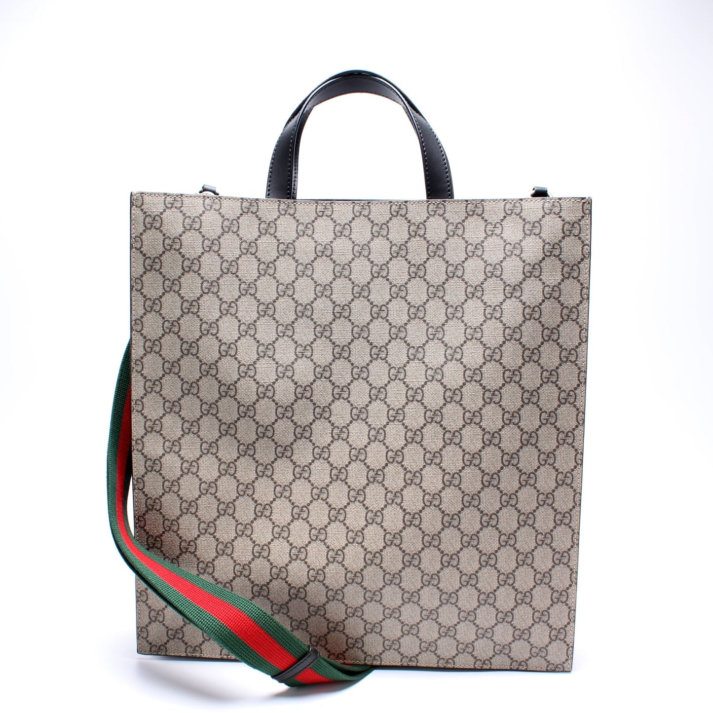 Gucci 456217 GG Supreme Web Vertical Tote Bag
