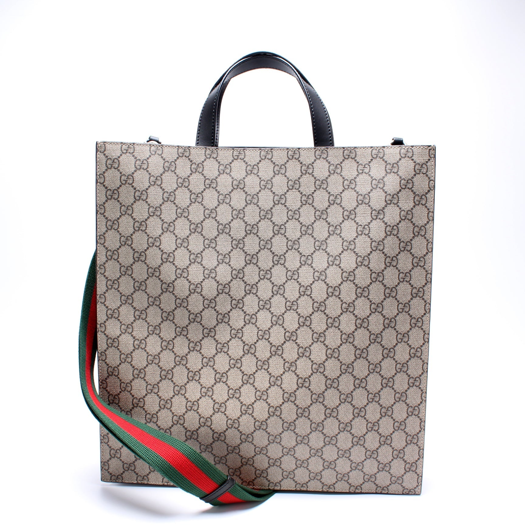 Gucci 456217 GG Supreme Web Vertical Tote Bag