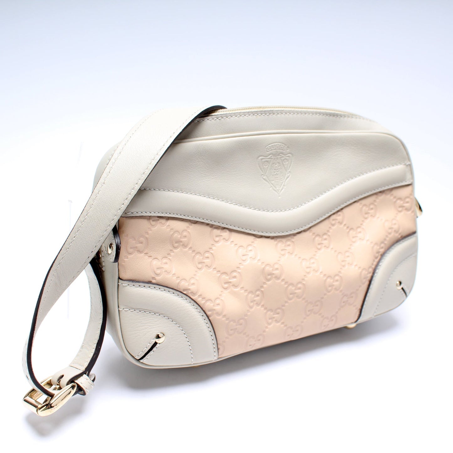Gucci 292900 GG Leather Crest Shoulder Bag