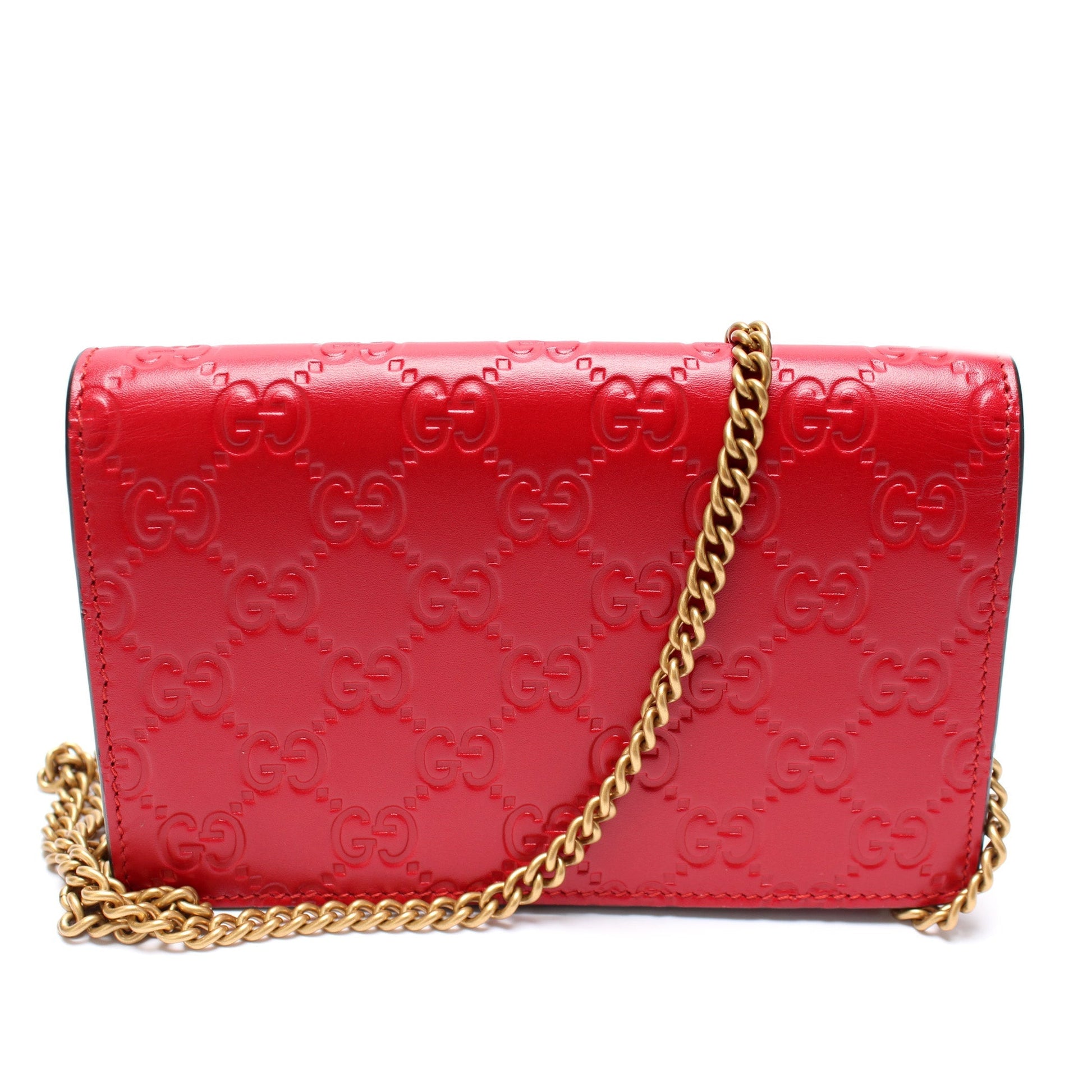 Gucci 481291 GG Leather Cherries Mini Chain Bag