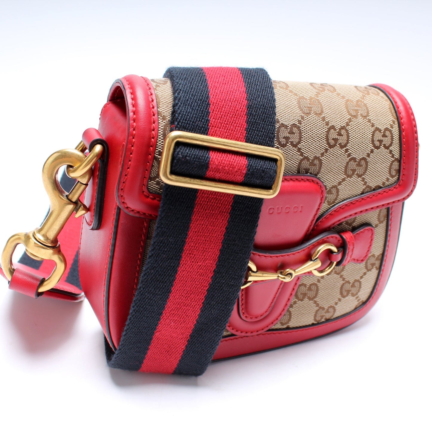Gucci 384821 GG Canvas Lady Web Small Shoulder Bag