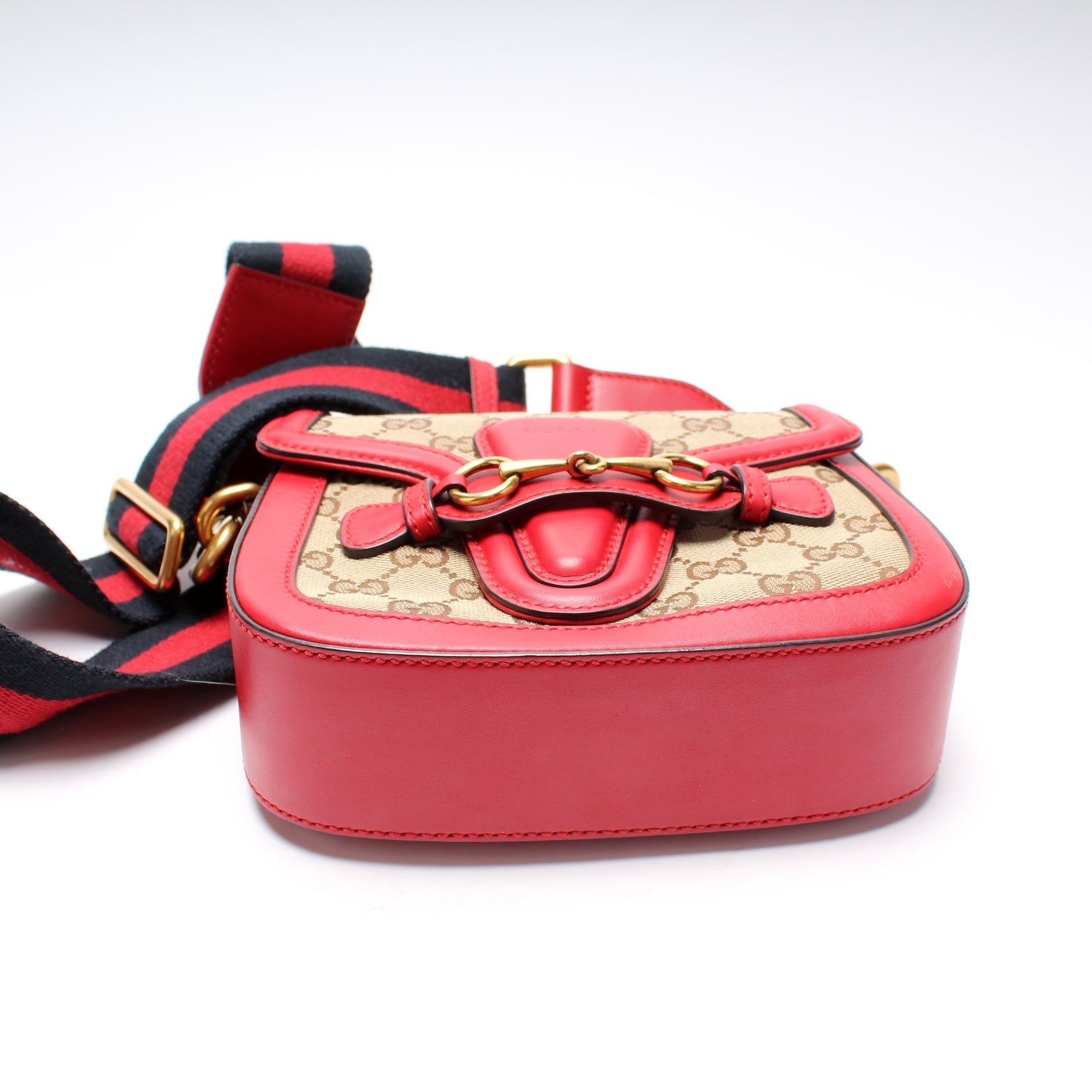 Gucci 384821 GG Canvas Lady Web Small Shoulder Bag