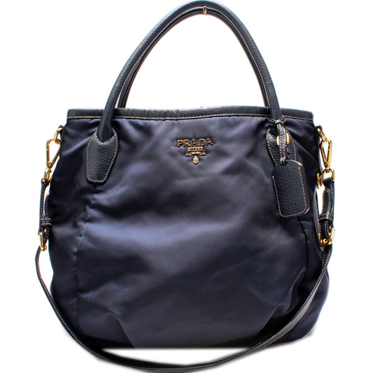 Prada Tessuto Nylon Sacca 2 Manici Convertible Tote Bag