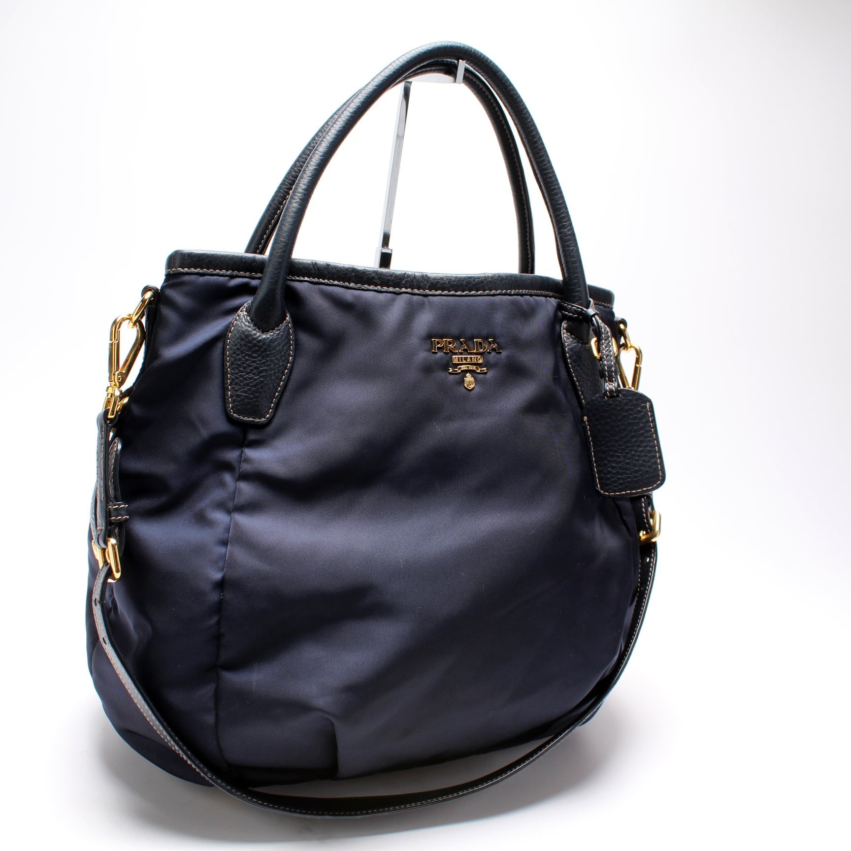 Prada Tessuto Nylon Sacca 2 Manici Convertible Tote Bag