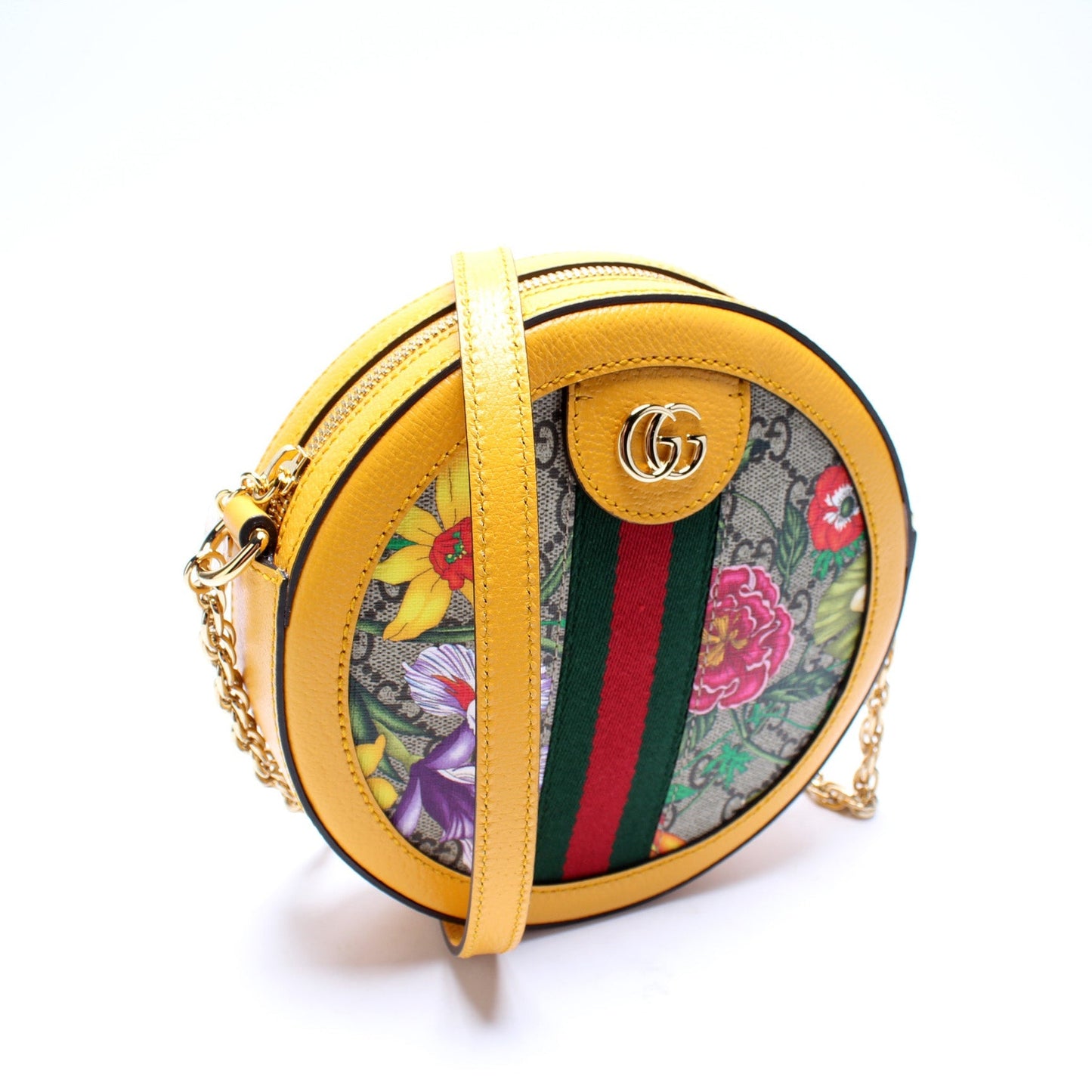 Gucci 550618 Ophidia GG Flora Round Small Crossbody Bag