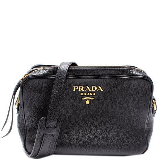 Prada Vitello Daino Double Zip Camera Bag