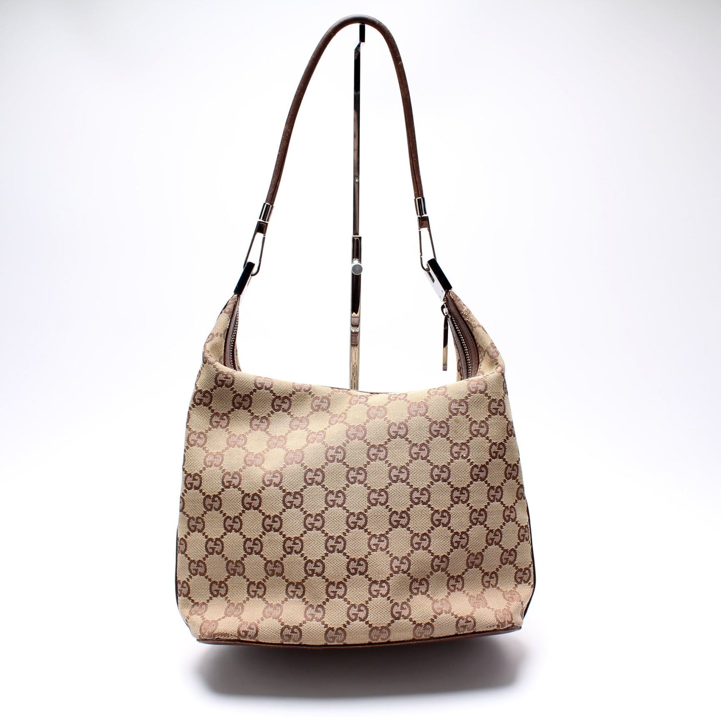 Gucci 001-3814 GG Canvas Clasp Hobo Bag