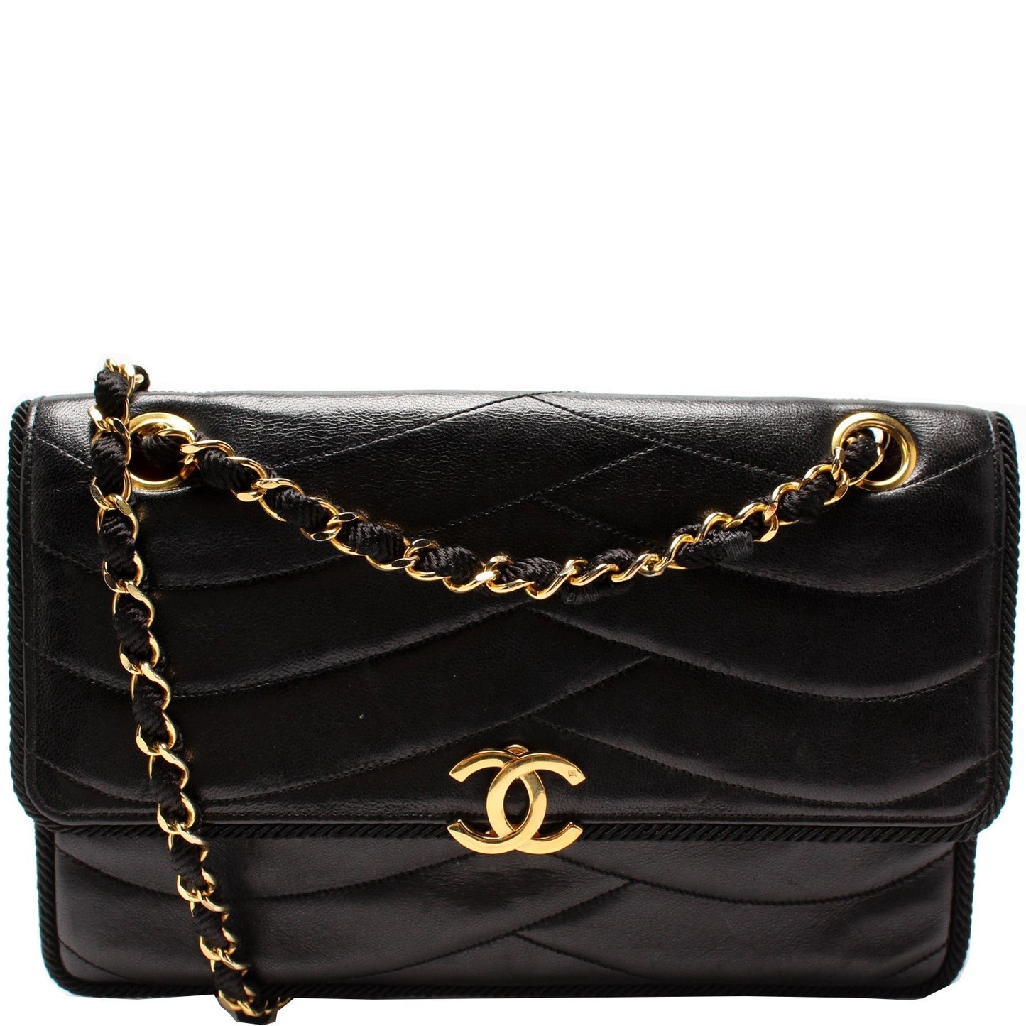 Chanel Scallop Quilted Flap Lambskin Bag