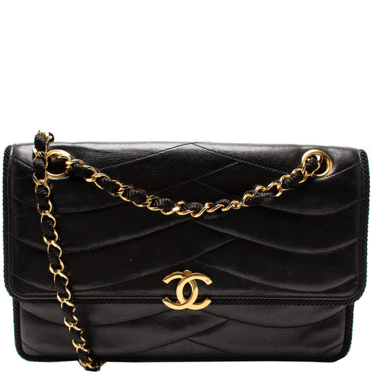 Chanel Scallop Quilted Flap Lambskin Bag