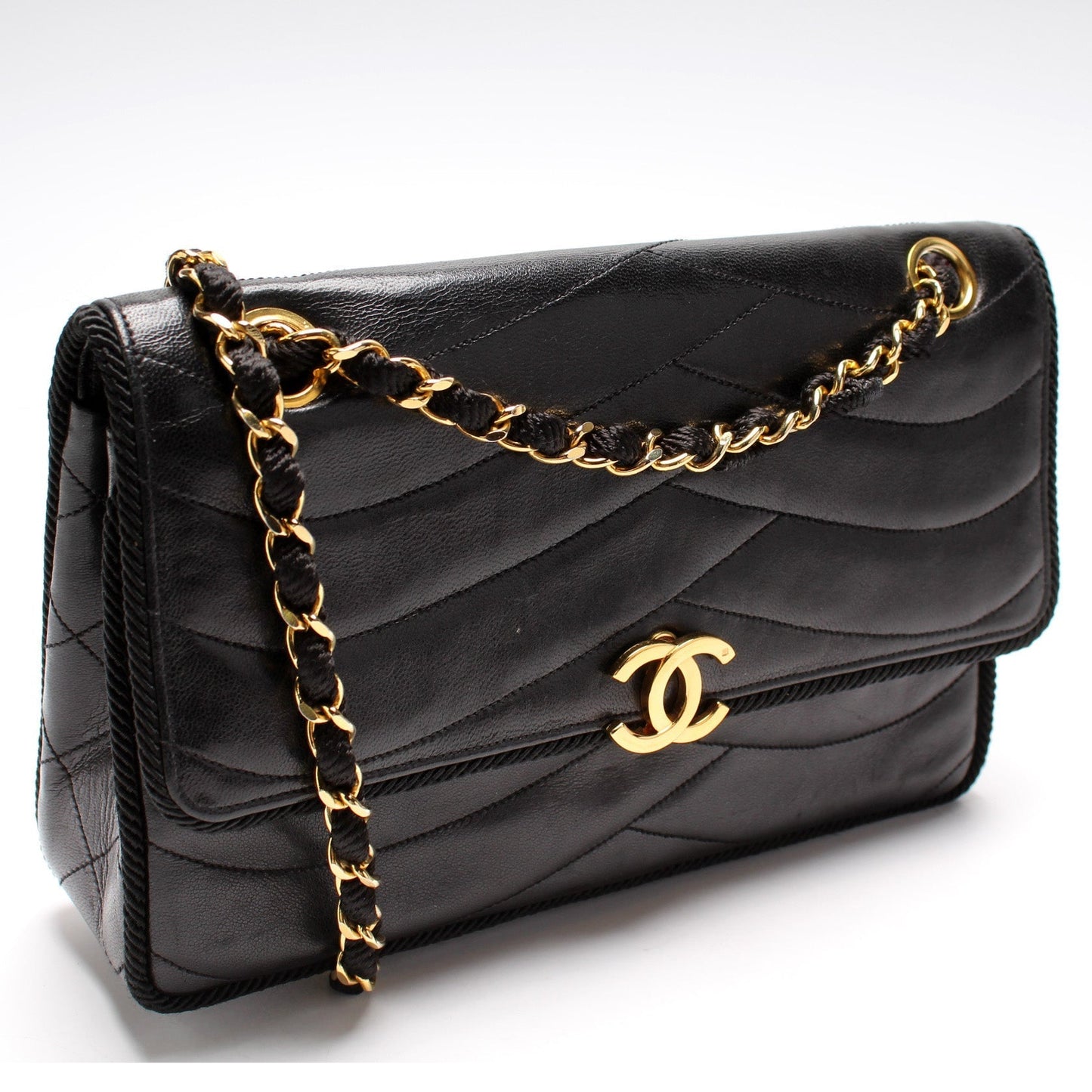 Chanel Scallop Quilted Flap Lambskin Bag