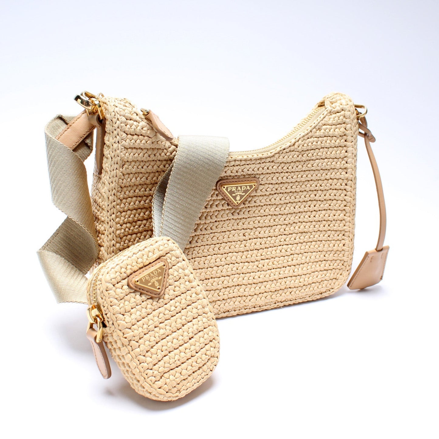 Prada 1BH204 Raffia Re-Edition 2005 Shoulder Bag - Style 2