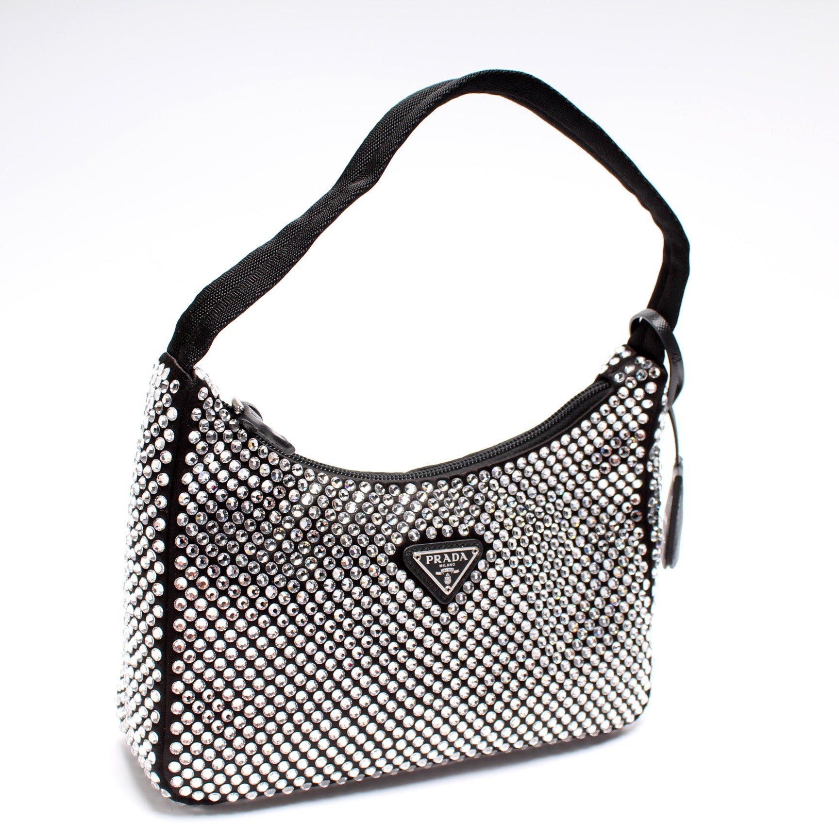 Prada 1BC515 Satin Crystal Re-Edition 2000 Mini Bag