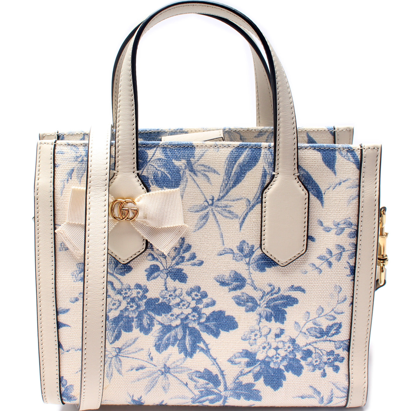 Gucci 443089 Ribbon Tote Small Floral Bag