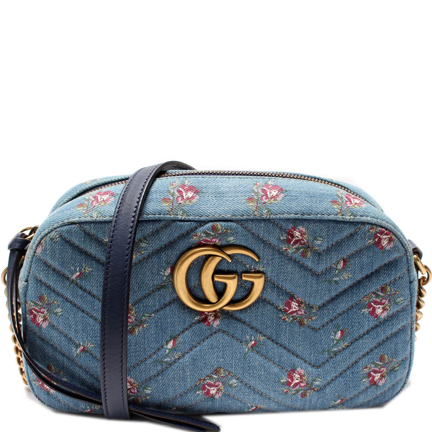 Gucci 447632 Marmont Small Denim Camera Bag