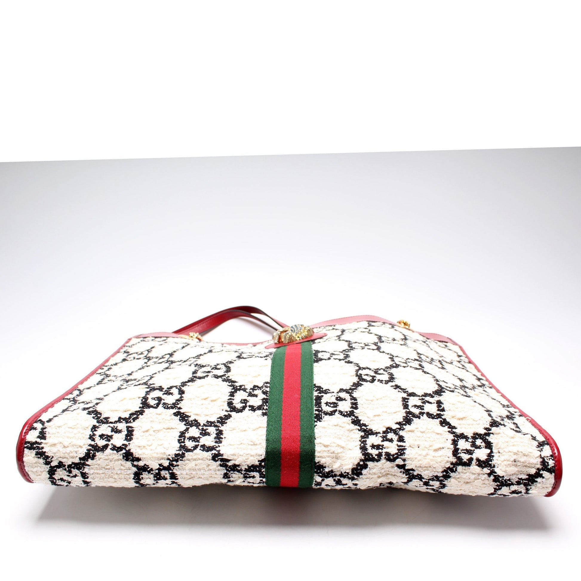 Gucci 537219 Tweed Rajah Chain GG Tote Bag