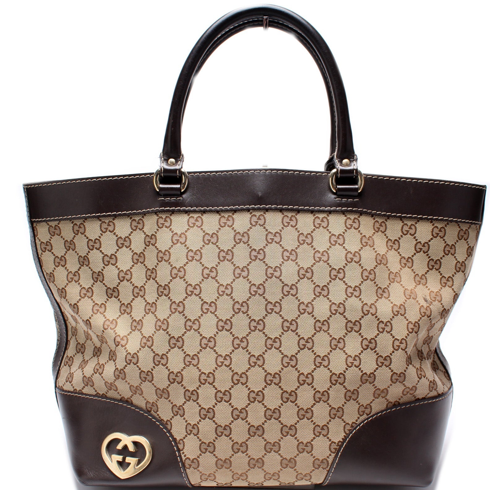 Gucci 257071 GG Canvas Lovely Heart Tote Bag