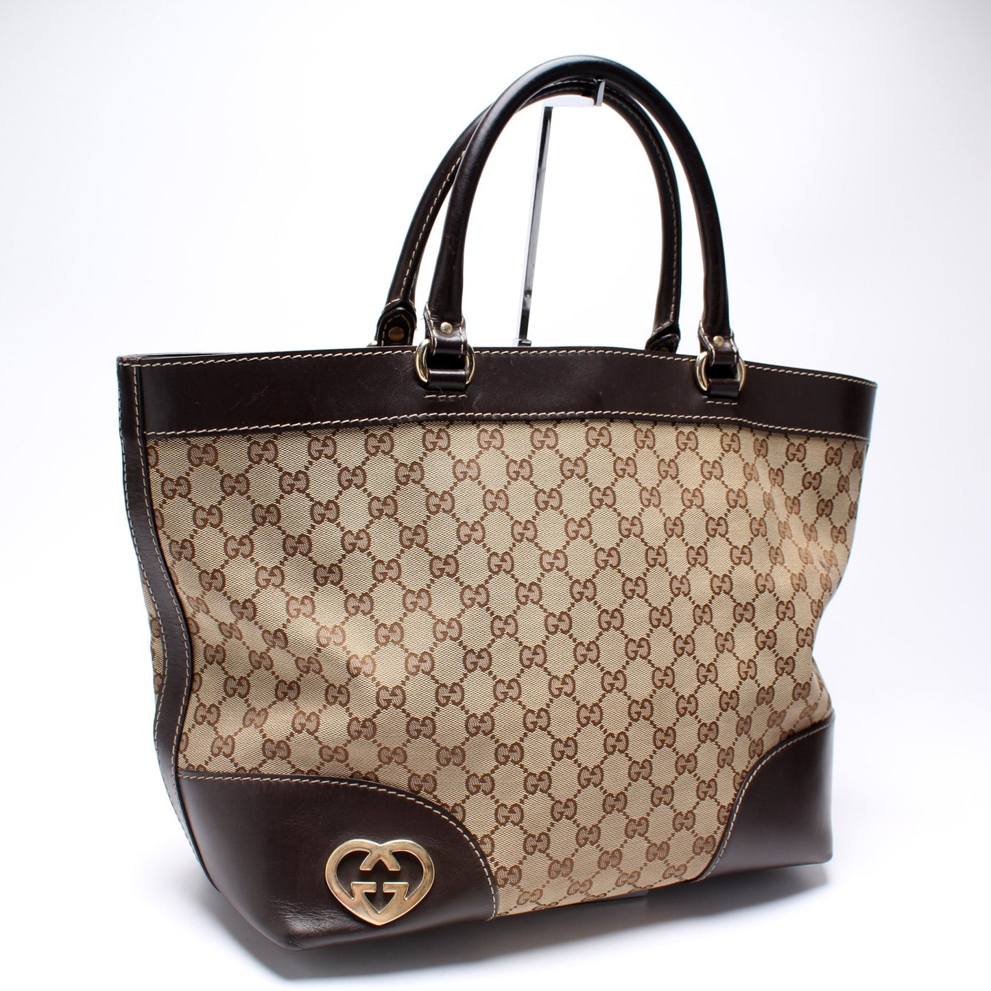 Gucci 257071 GG Canvas Lovely Heart Tote Bag