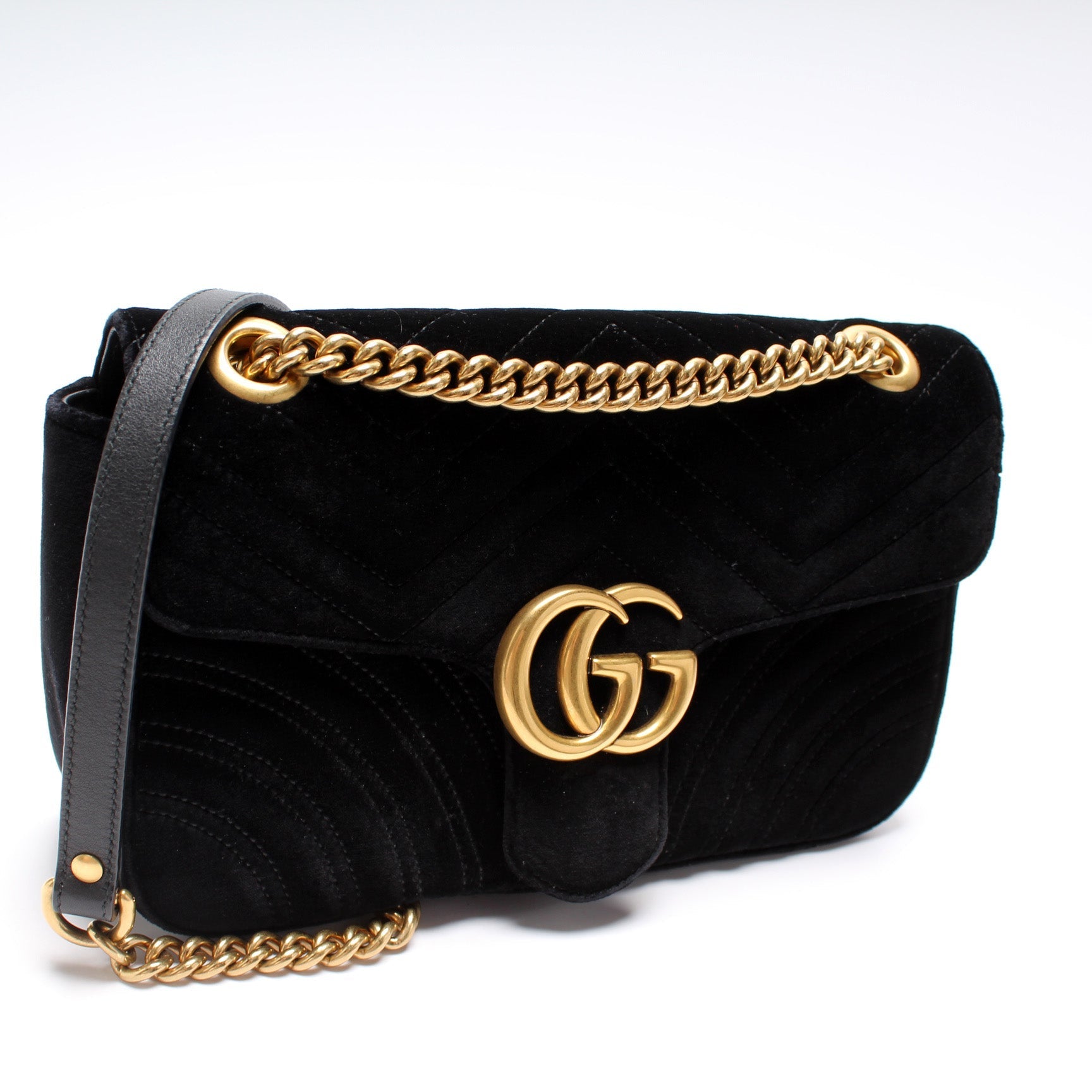 Gucci 443497 Marmont Shoulder Velvet Small Flap Bag