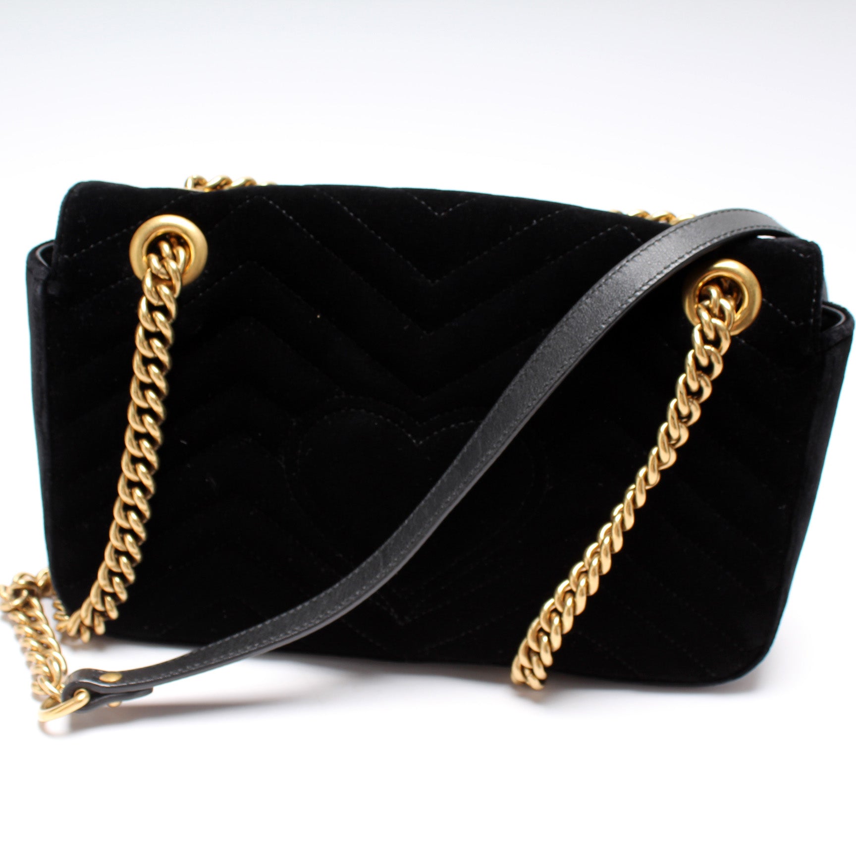 Gucci 443497 Marmont Shoulder Velvet Small Flap Bag