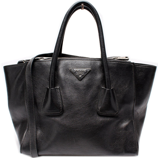 Prada Glace Calfskin Twin Pocket Tote Bag