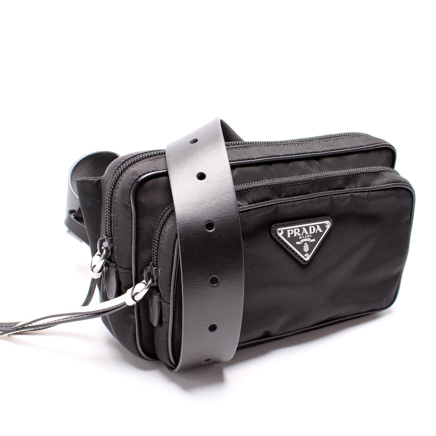 Prada Tessuto Nylon Studded Belt Bag