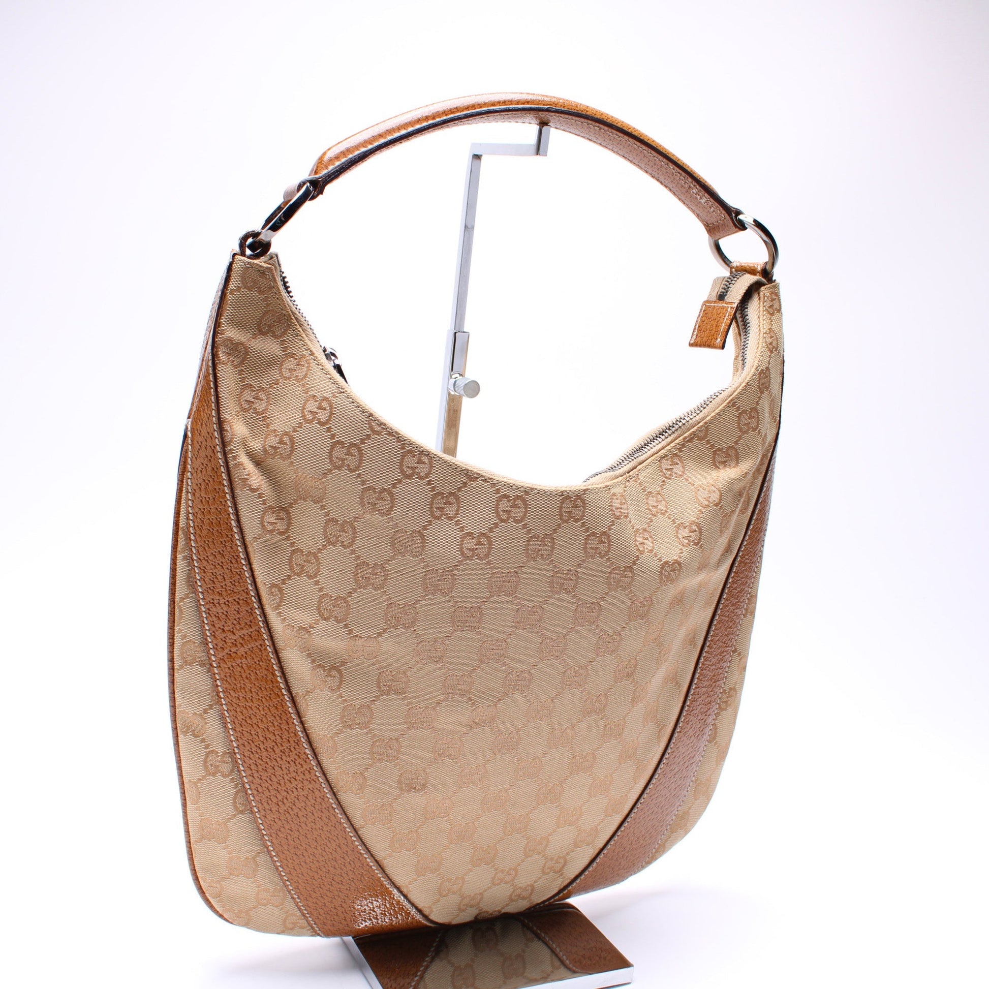 Gucci 124357 GG Canvas Hobo Bag