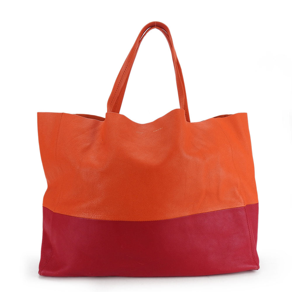 CELINE Tote Bag 169263EBT leather Orange Horizontalkava Women