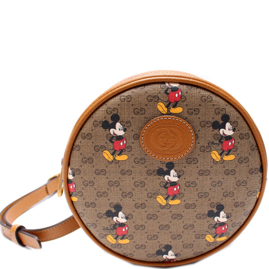 Gucci 603730 X Disney GG Supreme Mickey Mini Round Backpack Bag